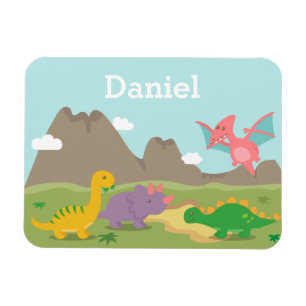 Magnet Flexible Dinosaures colorés mignons pour de petits enfants