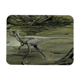 Magnet Flexible Dinosaures vintage, un Hypsilophodon du Crétacé