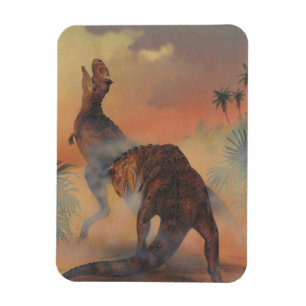 Magnet Flexible Dinosaures vintages, Carnotaurus rugissant dans la
