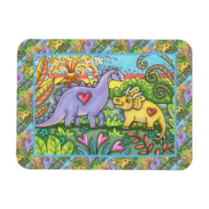 MAGNET FLEXIBLE DINOSAURS PRÉHISTORIQUES COLORÉS, CUTE DINO AMIS