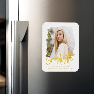 Magnet Flexible Diplôme photo de script jaune preppy