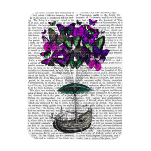 Magnet Flexible Dirigeable 2 de papillon pourpre et vert