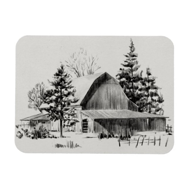 Magnet Flexible Distant Barne Sketch II (Horizontal)