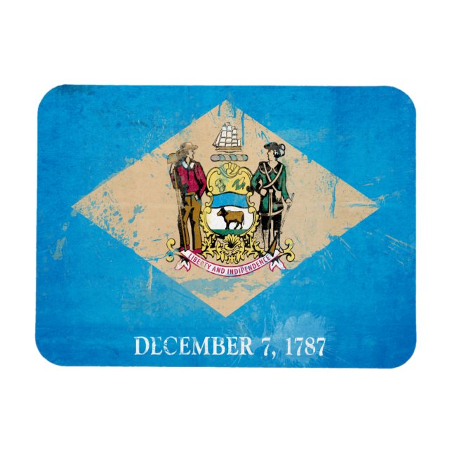 Magnet Flexible Distorsion du drapeau Delaware (Horizontal)