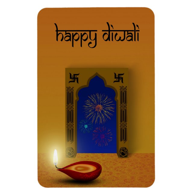 Magnet Flexible Diwali festif heureux - Aimant flexible (Vertical)