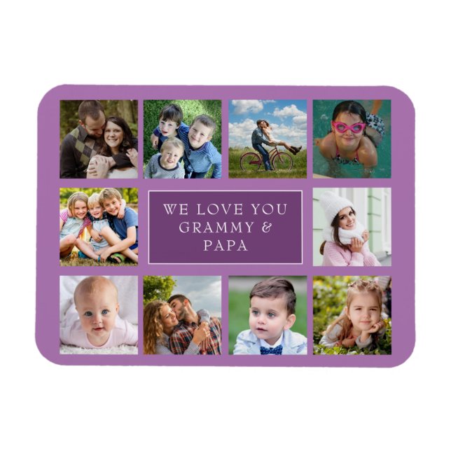 Magnet Flexible Dix photos de famille Collage d'aimants personnali (Horizontal)