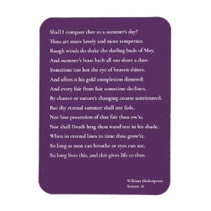 Magnet Flexible Dois-je te comparer à une journée d'été ? sonn