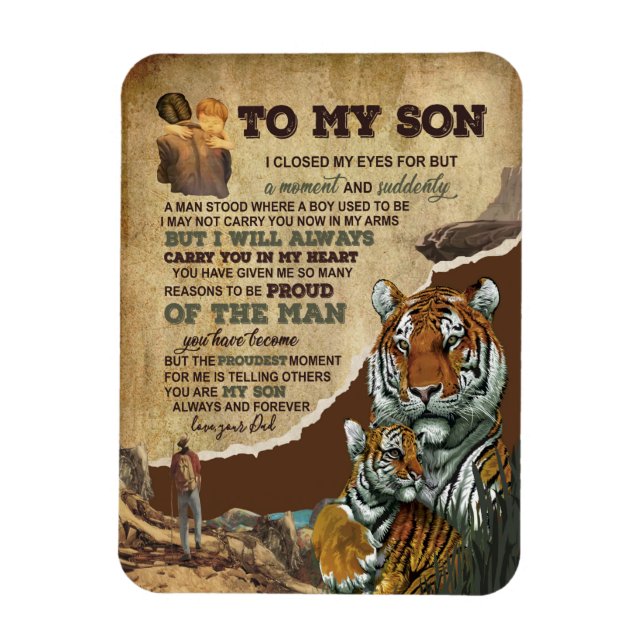 Magnet Flexible Don Son | Lettre À Mon Fils Amour De Papa (Vertical)