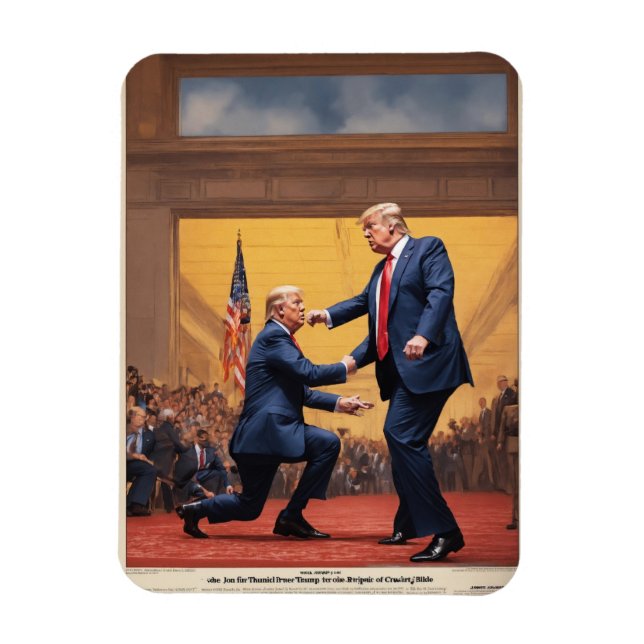 Magnet Flexible Donald Trump se battant contre un adversaire faibl (Vertical)