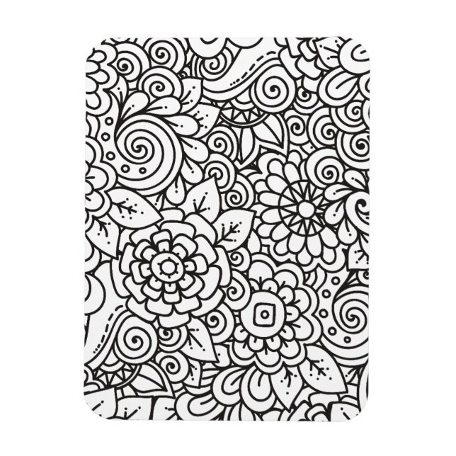 Magnet Flexible Doodle Floral Retro (Vertical)