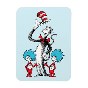 Magnet Flexible Dr Seuss Chat dans le Casquette, Chose un & Chos