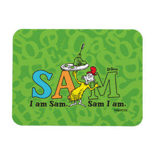 Magnet Flexible Dr. Seuss Je suis Sam. Sam je suis.