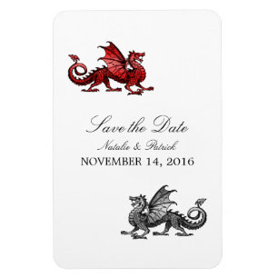 Magnet Flexible Dragon d'argent rouge Enregistrer l'aimant de date