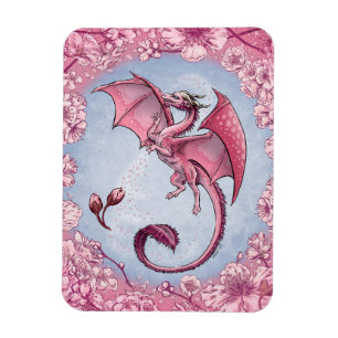 Magnet Flexible Dragon rose du printemps Nature Imaginaire Art