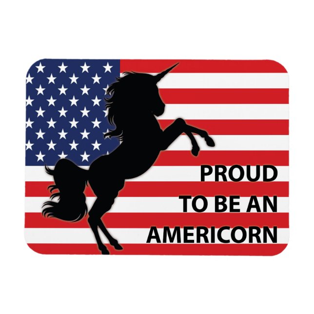 Magnet Flexible Drapeau 4 juillet américain patriotique Unicorne É (Horizontal)