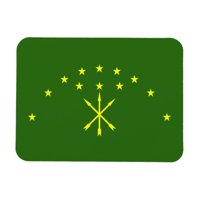 Magnet Flexible Drapeau Adygea patriotique (Horizontal)