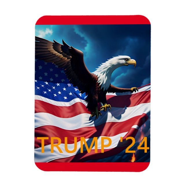 Magnet Flexible Drapeau américain Aigle TRUMP 2024 (Vertical)