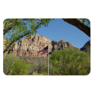 Magnet Flexible Drapeau américain dans le parc national de Zion II