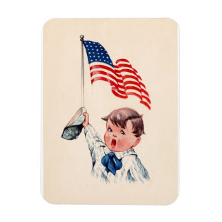 Magnet Flexible Drapeau américain garçon vintage 4 juillet
