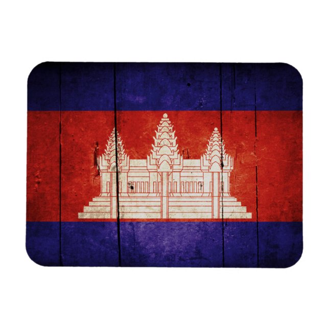 Magnet Flexible Drapeau cambodgien; Cambodge; Khmer (Horizontal)