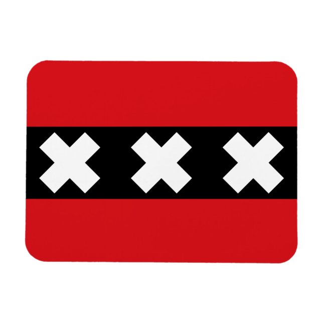 Magnet Flexible Drapeau d'Amsterdam (Horizontal)