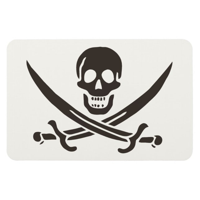 Magnet Flexible Drapeau de crâne obsidien Drapeau de pirate Calico (Horizontal)