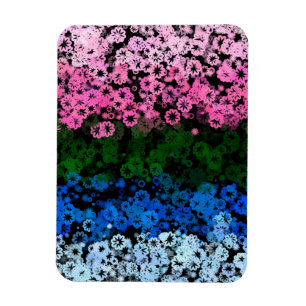Magnet Flexible Drapeau de fierté Omniromantique Fleuris Mignon Ré