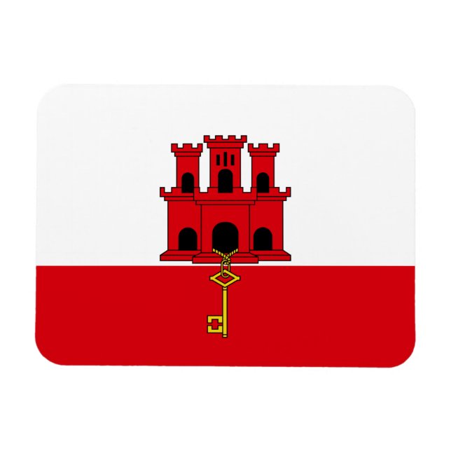 Magnet Flexible Drapeau de Gibraltar (Horizontal)