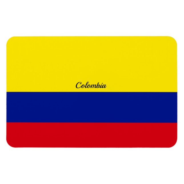 Magnet Flexible Drapeau de la Colombie, étiqueté (Horizontal)