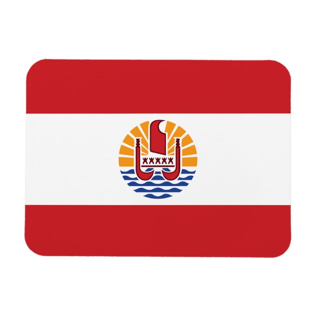 Magnet Flexible Drapeau de la Polynésie française (Horizontal)