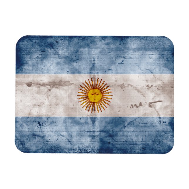 Magnet Flexible Drapeau de l'Argentine patinée (Horizontal)