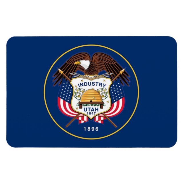 Magnet Flexible Drapeau de l'État de l'Utah (Horizontal)