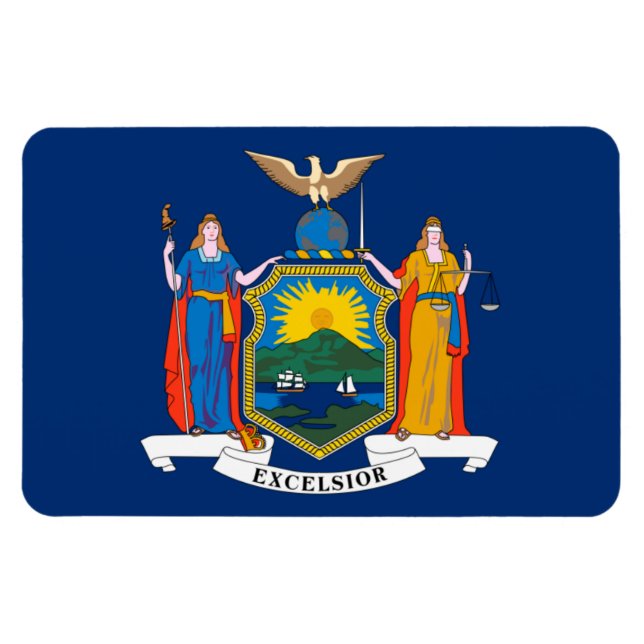 Magnet Flexible Drapeau de l'État de New York (Horizontal)