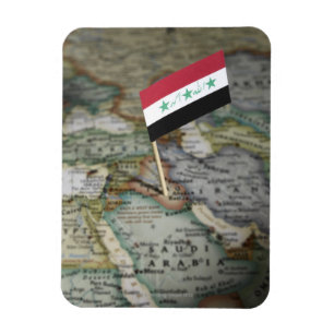 Magnet Flexible Drapeau de l'Irak dans la carte