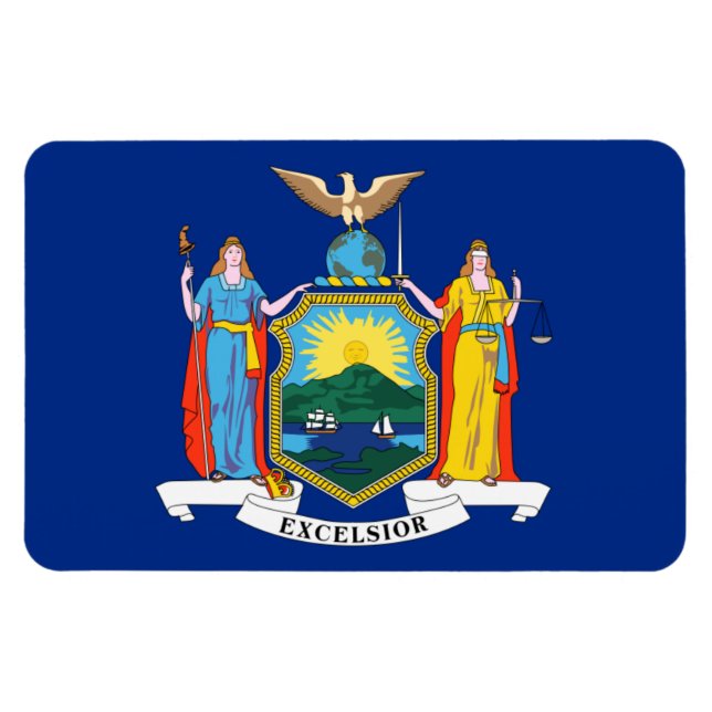 Magnet Flexible Drapeau de New York, L'Empire State, Colonies amér (Horizontal)