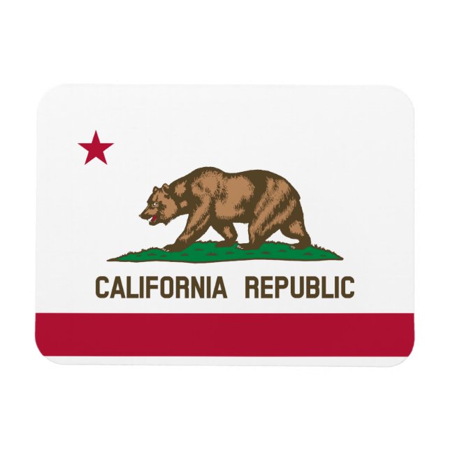 Magnet Flexible Drapeau d'État de la République de Californie (Horizontal)