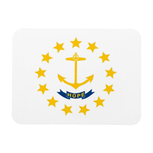 Magnet Flexible Drapeau d'Etat de Rhode Island, États-Unis (Horizontal)