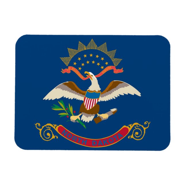 Magnet Flexible Drapeau d'État du Dakota du Nord, États-Unis (Horizontal)