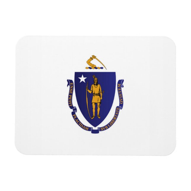 Magnet Flexible Drapeau d'Etat du Massachusetts, États-Unis (Horizontal)