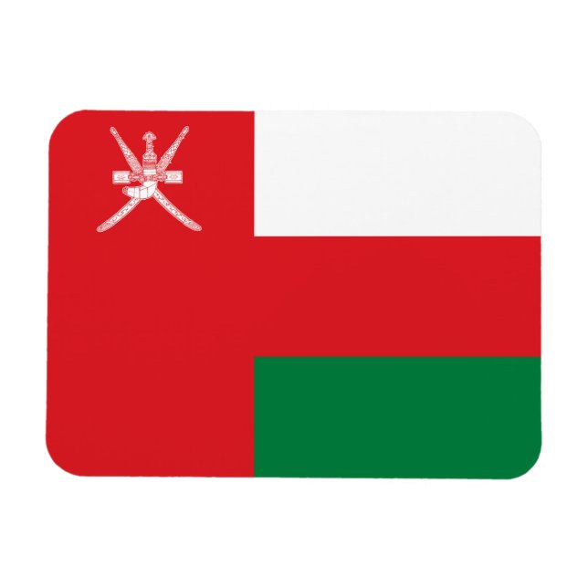 Magnet Flexible Drapeau d'Oman (Horizontal)