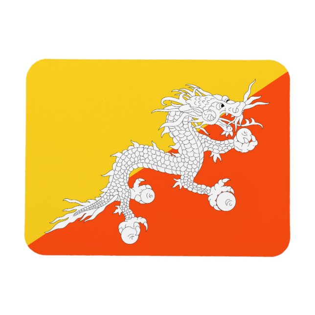 Magnet Flexible Drapeau du Bhoutan (Horizontal)