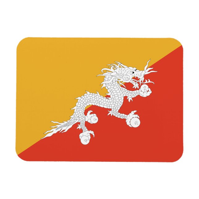 Magnet Flexible Drapeau du Bhoutan patriotique (Horizontal)