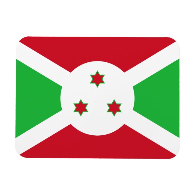 Magnet Flexible Drapeau du Burundi patriotique (Horizontal)