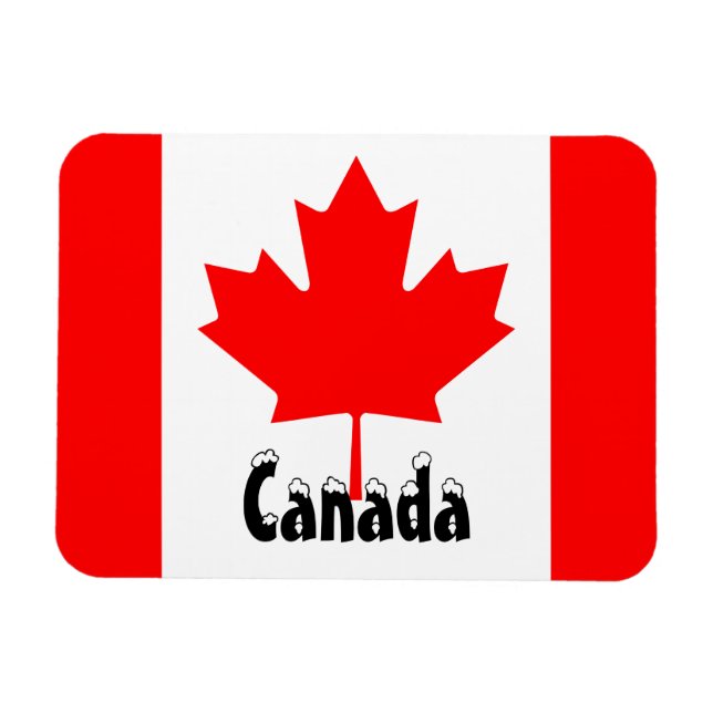 Magnet Flexible Drapeau du Canada Couleurs canadiennes Rouge Blanc (Horizontal)
