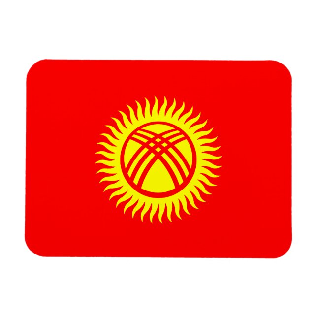 Magnet Flexible Drapeau du Kirghizistan (Horizontal)