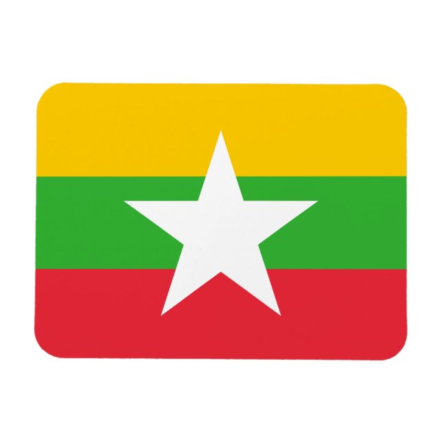 Magnet Flexible Drapeau du Myanmar (Horizontal)