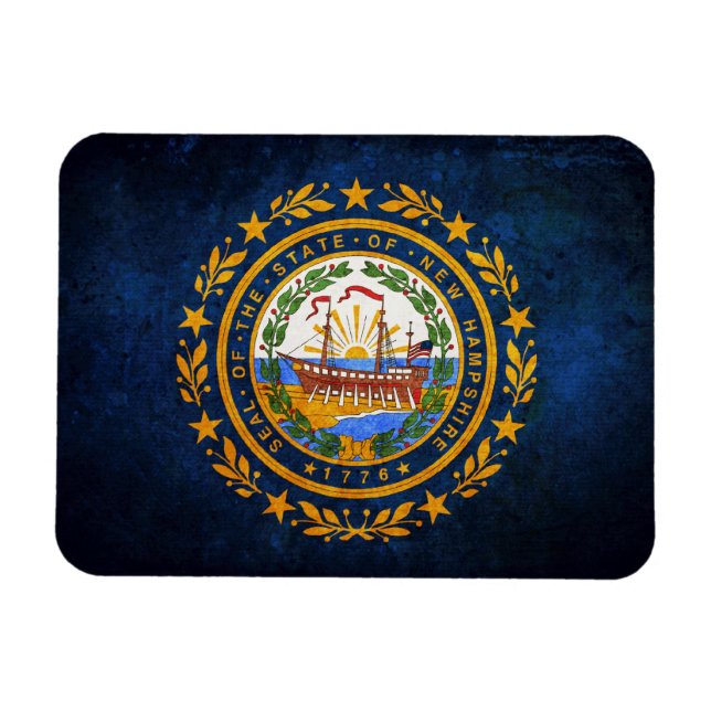 Magnet Flexible Drapeau du New Hampshire (Horizontal)