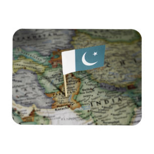 Magnet Flexible Drapeau du Pakistan dans la carte
