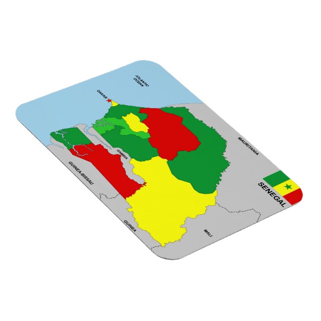 Magnet Flexible drapeau du pays du sénégal (Côté Droit)