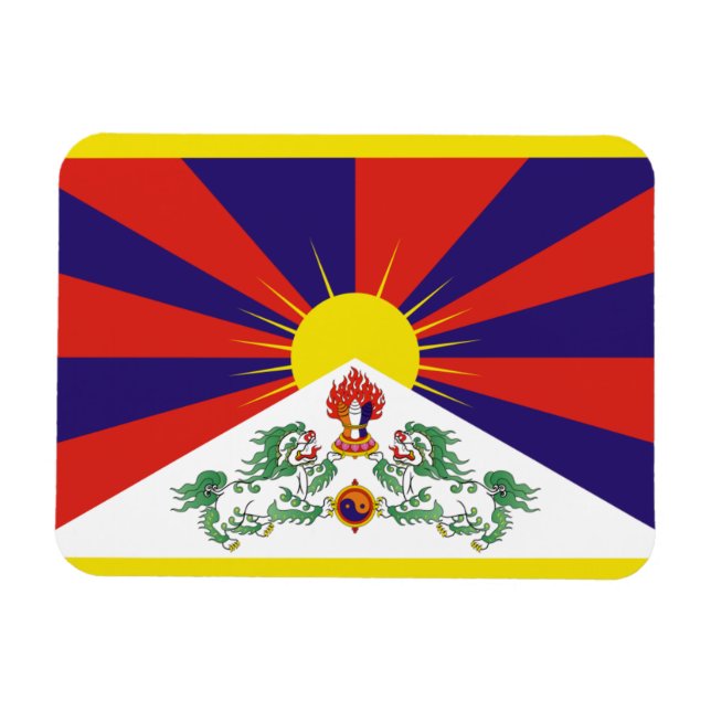 Magnet Flexible Drapeau du Tibet libre (Horizontal)